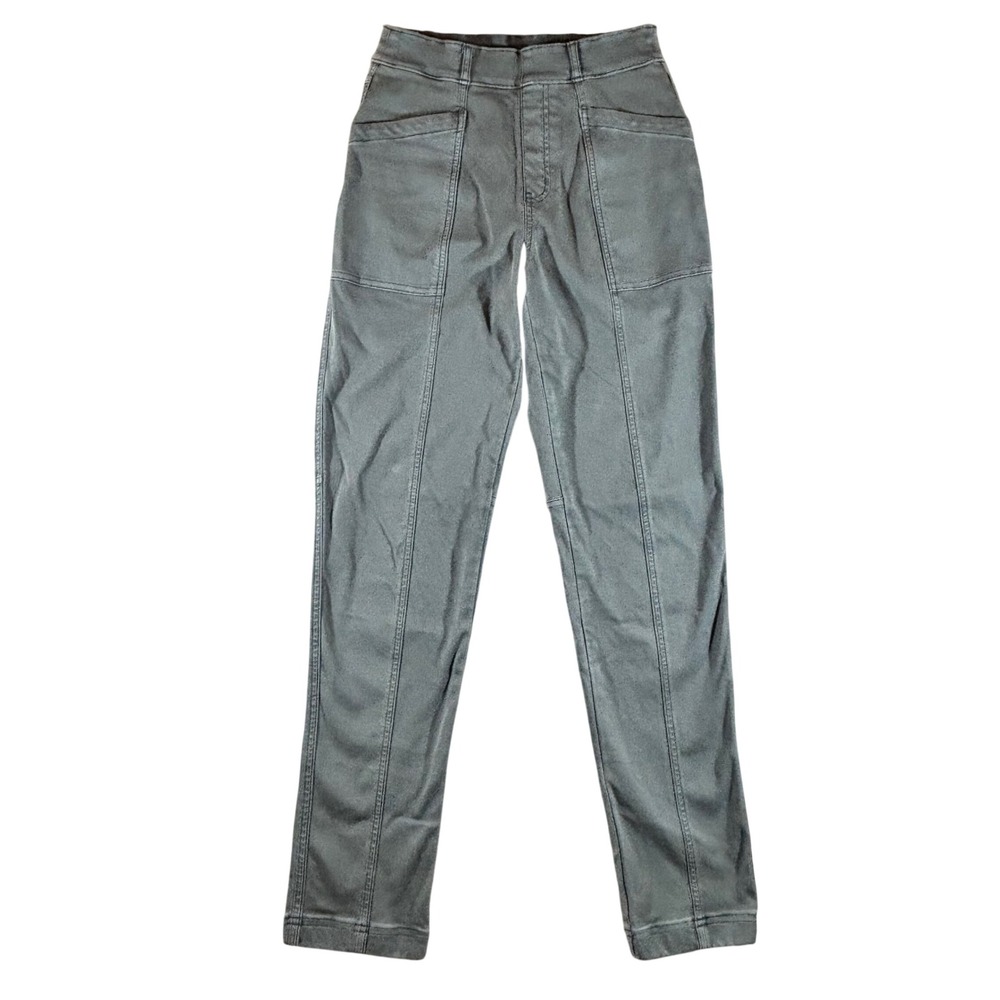 Spanx Cobalt Blue Stretch Twill Cargo Ankle Pants S High Rise Pull On Utility